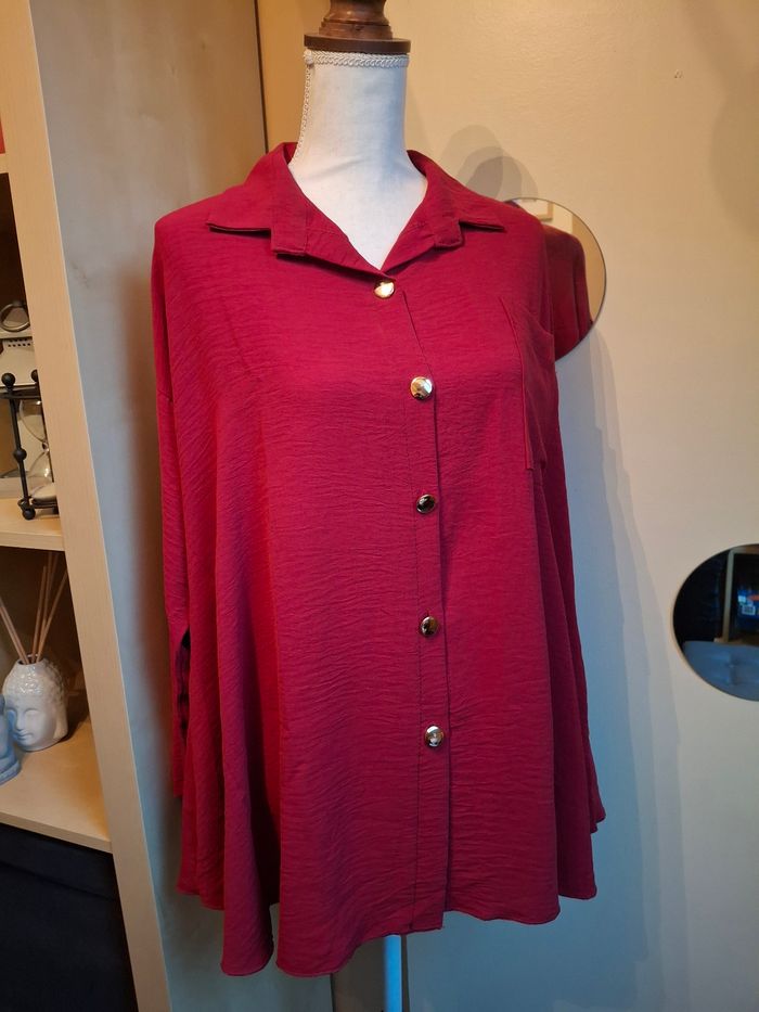 Chemise tunique rouge rubis neuve - photo numéro 4