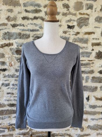 Pull col rond gris style sweat K Woman Taille 38