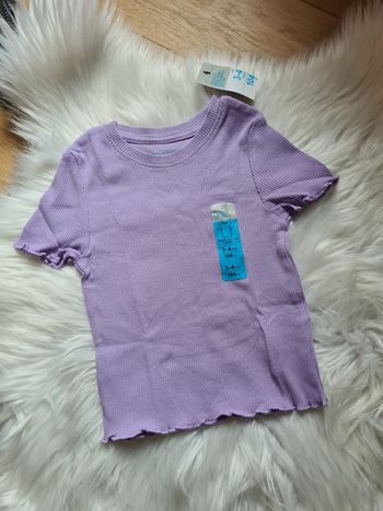 Tee-shirt côtelé Violet 3/4ans