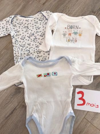 Lot 3 body manches longues mixte