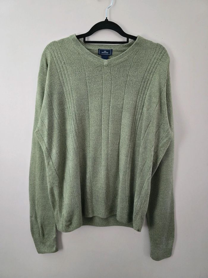 Pull col rond Dockers vert sauge en maille texturée homme taille L