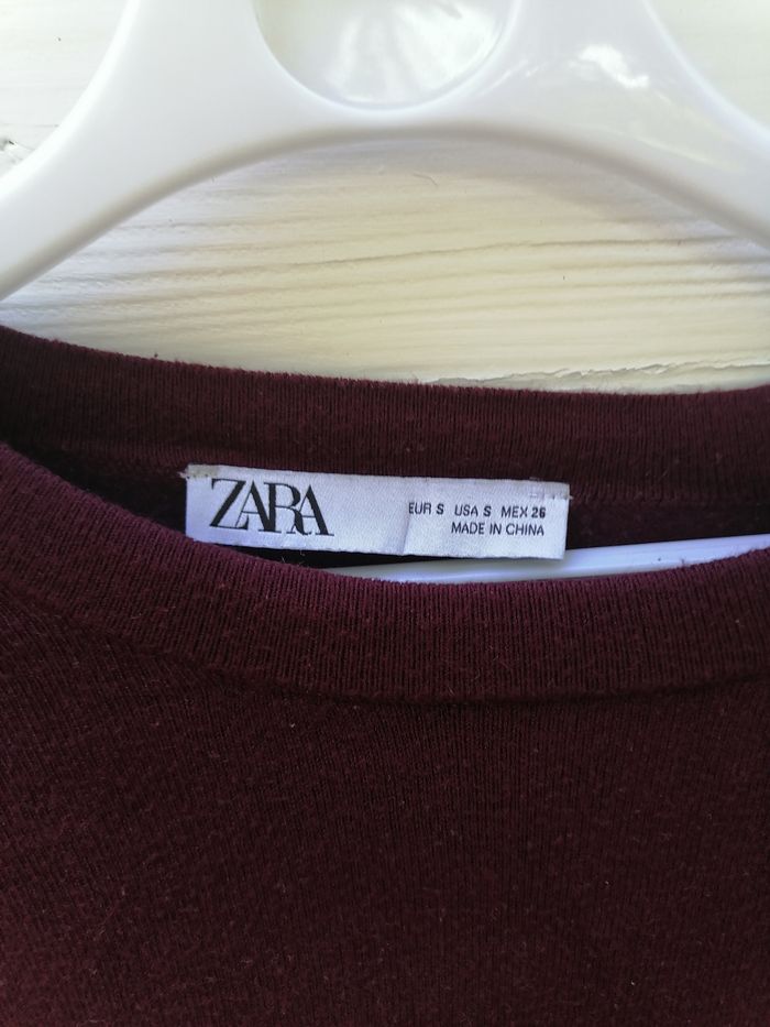Pull bordeaux Zara taille 36 - photo numéro 3