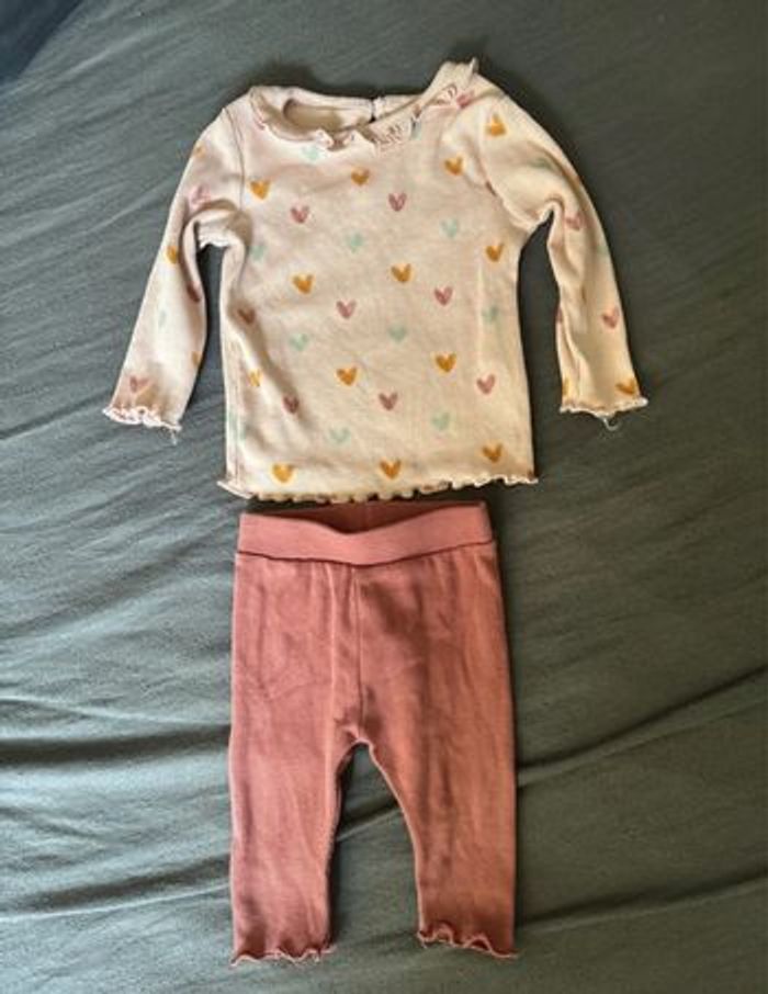 Ensemble haut manches longues + legging 3 mois 3 mois 56/62cm