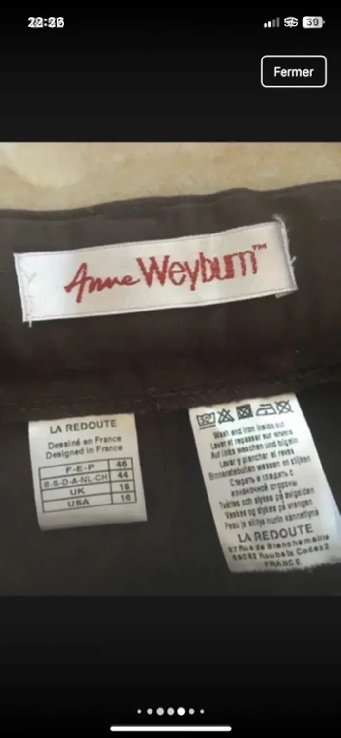 Magnifique pantacourt en 46 collection Anne Weyburn neuf avec étiquette - photo numéro 11