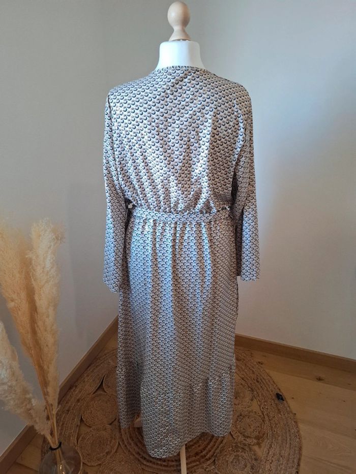 Robe longue blanche à motifs Lin H.C taille L/XL 40/42 - photo numéro 9