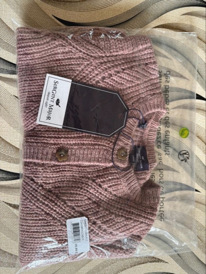 Cardigan en maille ajourée - Taille 12 mois 76 cm - photo numéro 7