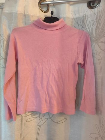 Col roulé rose 4-5 ans