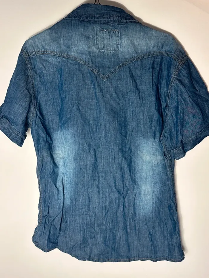 Chemise jean manches courtes kenzarro - photo numéro 3