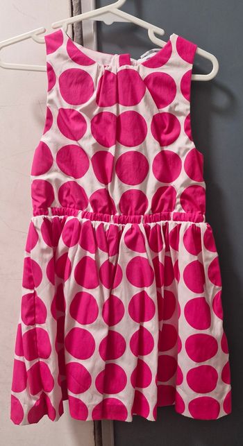 Magnifique robe jacadi rose à pois taille 3 ans
