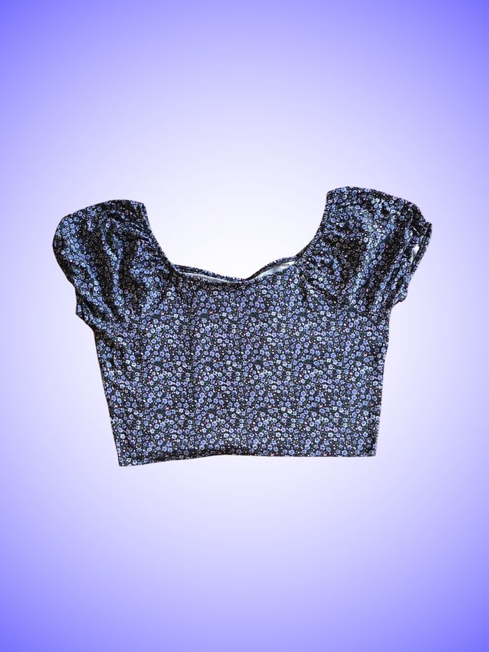 Top Court Crop Top Fleuri Taille 42 XL Lulu Castagnette - photo numéro 2