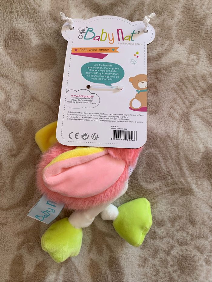 Doudou flamand rose Baby nat - photo numéro 5