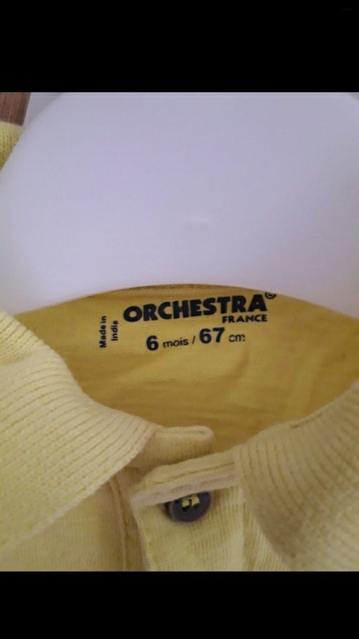 Polo ML jaune orchestra 6 mois - photo numéro 2