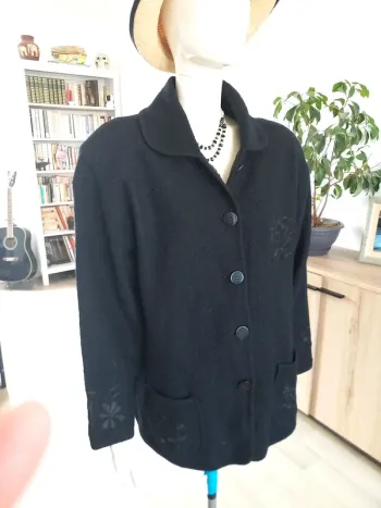 Veste en laine noir femme T44