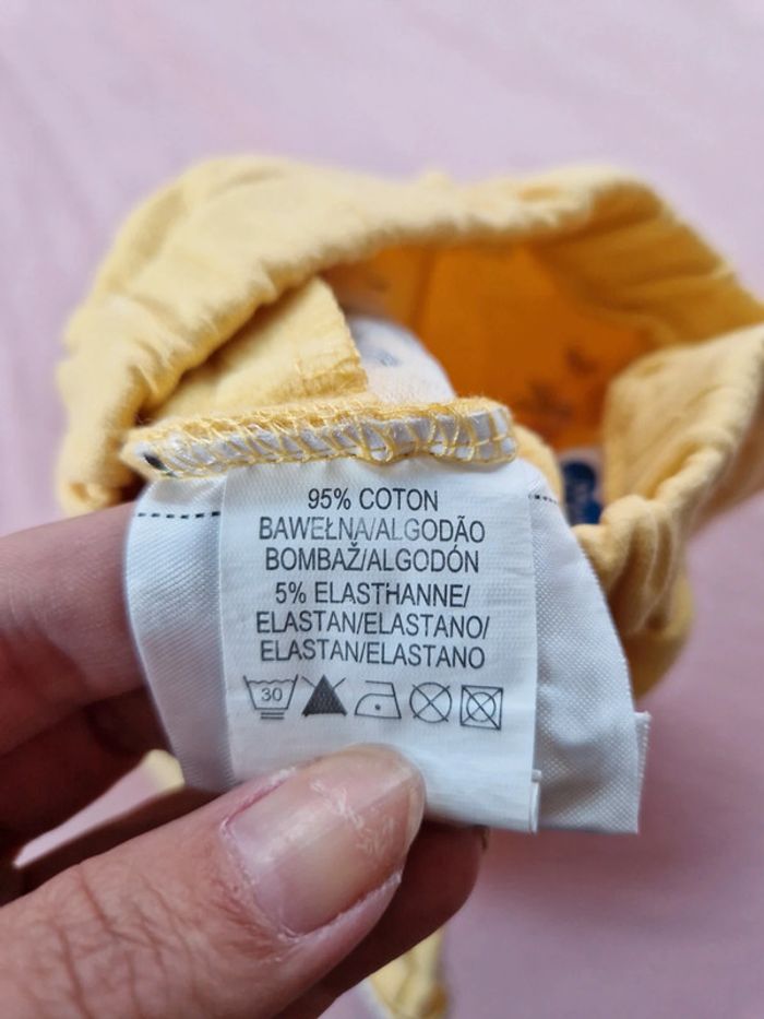 Pantalon bébé fille Mots d'enfants jaune fleurs 3 mois - photo numéro 7