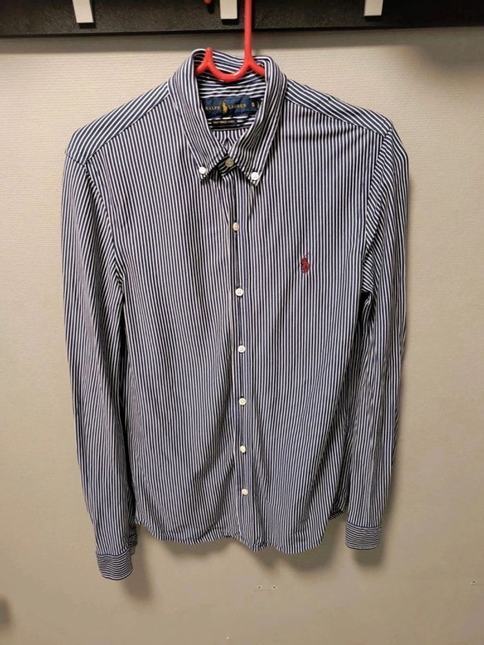 Chemise Ralph Lauren rayée bleu marine – Taille S - photo numéro 2