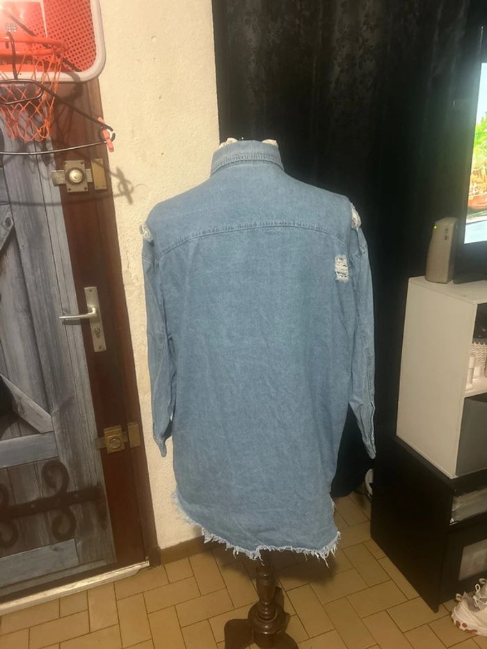 Chemise longue en jeans femme Émilie collection - photo numéro 2