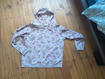 Sweat capuche fleurs liberty rose camaieu xl