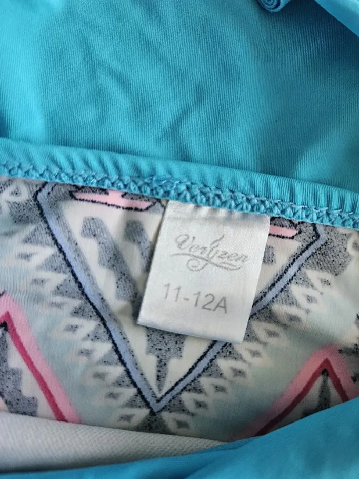 Maillot de bain chic 2 pièces fille - Taille 11/12 ans - Veryzen - Bleu turquoise - photo numéro 2