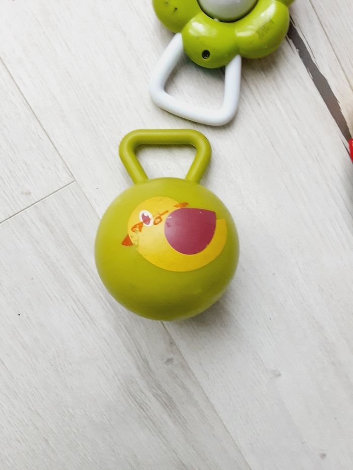 Lot 3 jouets bébés hochets avec billes instrument de musique tambourin - photo numéro 5