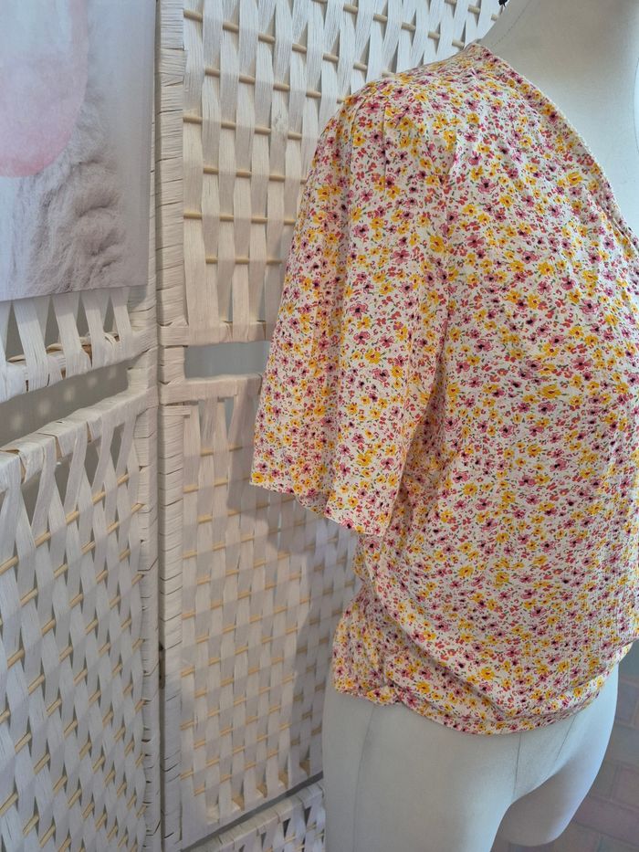 💕Jolie blouse cache-cœur/ Top portefeuille fleuri Etam femme TXL / 42 - Neuf💕 - photo numéro 6