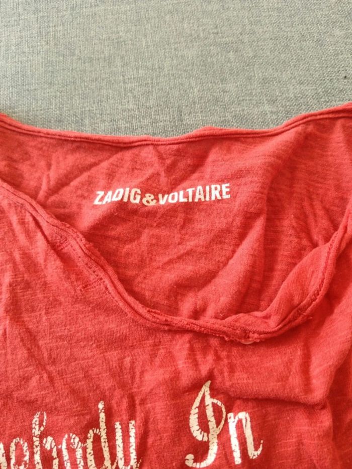 C56 t-shirt rouge Zadig&voltaire 12 ans - photo numéro 3