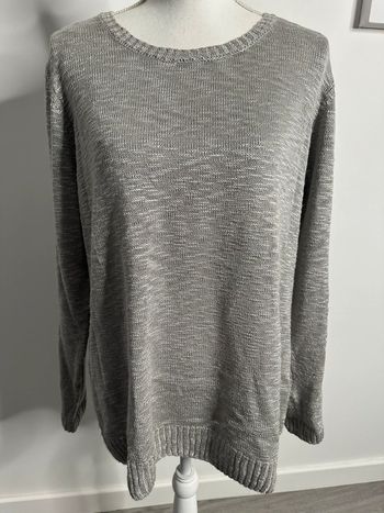 Pull oversize gris moucheté et argenté Vintage T42 XL