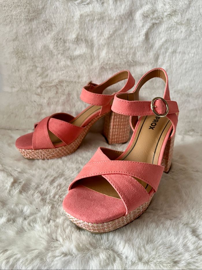 Sandales à talons 10 cm rose corail, Sprox pointure 38 - photo numéro 2