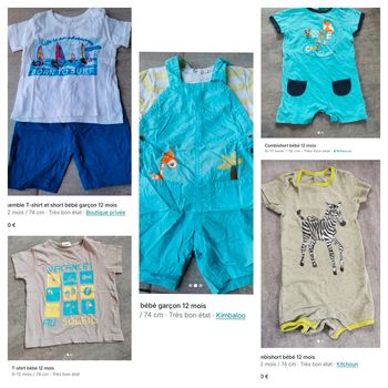 Lot été bébé garçon 12 mois - Offre