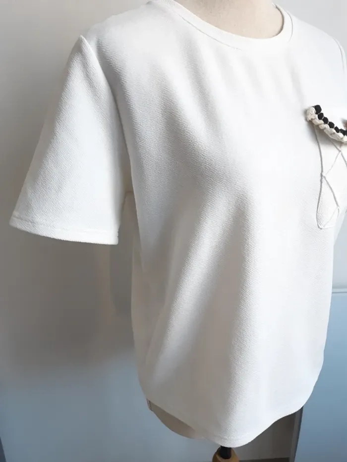 Tee shirt blanc Dazy T40 - photo numéro 3