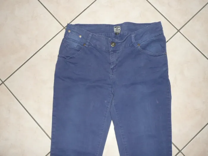 pantalon bleu stretch slim KIABI 38 - photo numéro 2