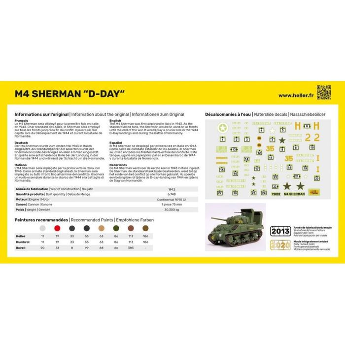 Maquette HELLER 56892 char starter kir M4 Sherman D-DAY échelle 1/72 - photo numéro 3