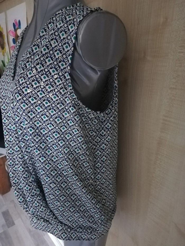 Blouse manches courtes cache cache taille 40 neuve - photo numéro 4