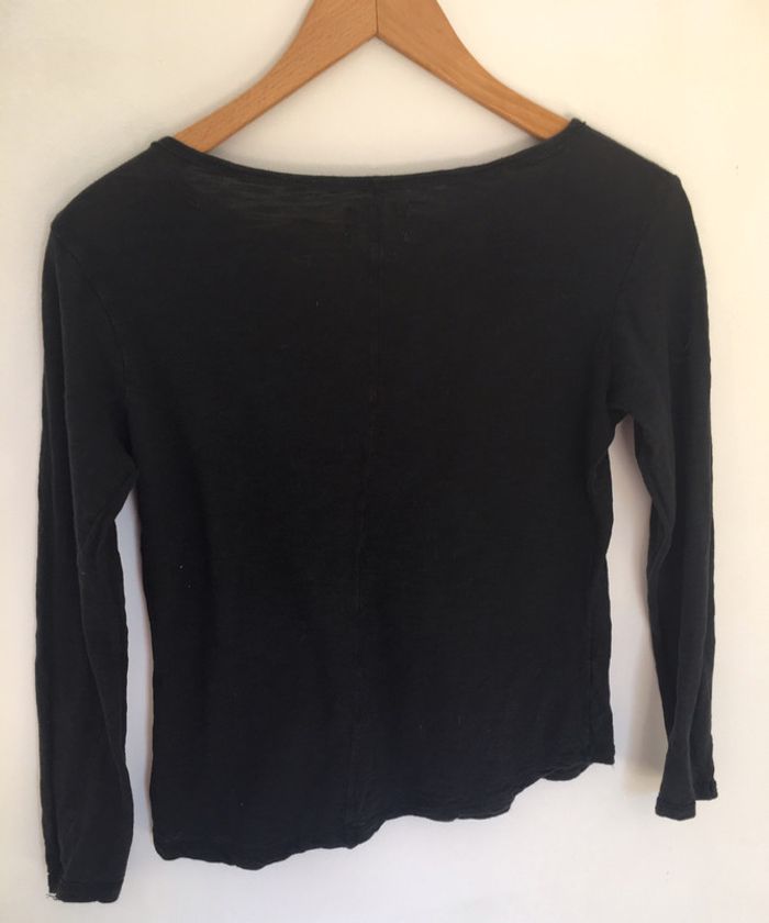 Petit haut col rond manches longues noir zara 100% coton taille S - photo numéro 4