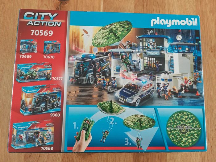 Playmobil city action : Hélicoptère de police et parachutiste Neuf - photo numéro 2