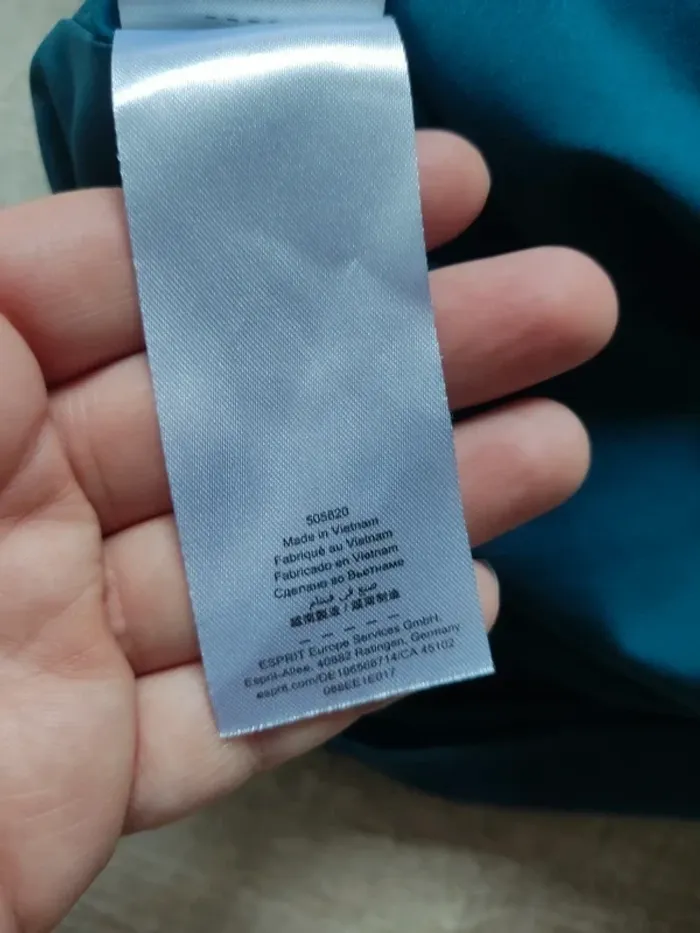 Robe mi-longue manches courtes suédine bleu canard taille 42 Esprit - photo numéro 10