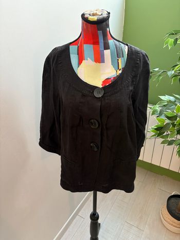 Blouse en lin noir Gérard Darel Taille 38