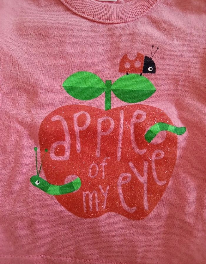 T-shirt ML rose "pomme" _ T.50cm - photo numéro 3
