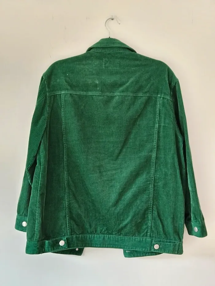 Veste oversize en velours côtelé verte Bizzbee taille S/36 - photo numéro 3