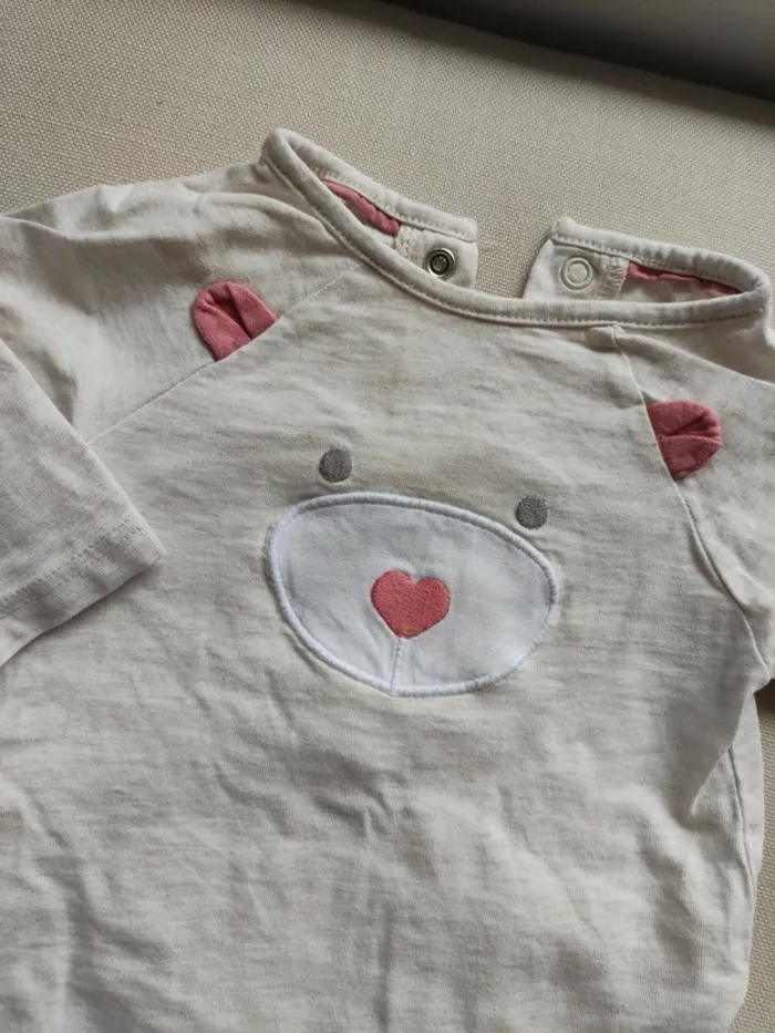 Petit pyjama été ourson 🐻 rose Obaibi 3 mois fille - photo numéro 2