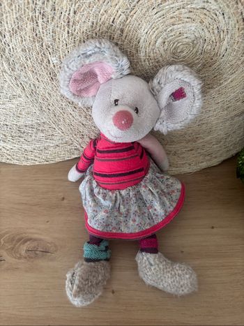 Doudou souris robe rose beige vert bukowski