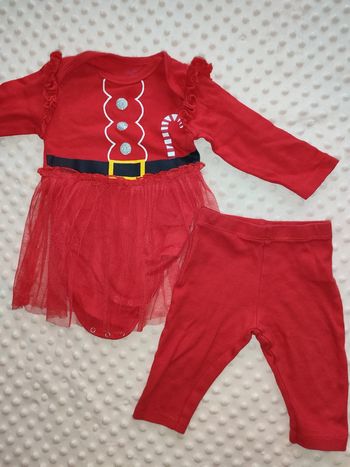 Ensemble 1 body tulle et 1 body et 1 legging noël - 12 mois