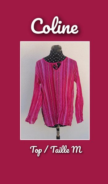 Blouse transparente rose fushia rayures Taille M Coline