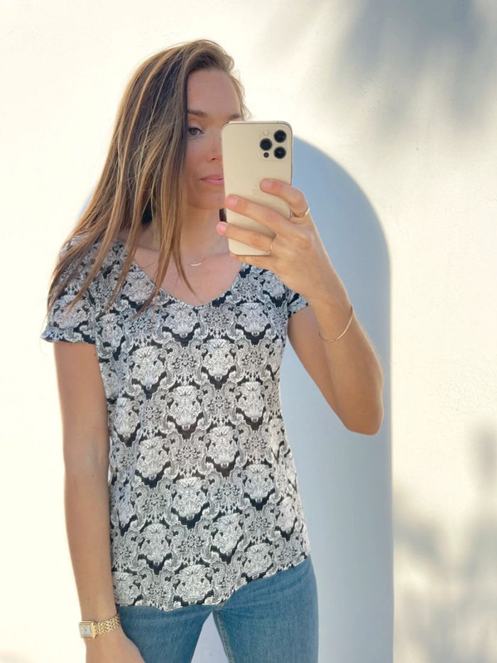 Tee shirt manches courtes à motifs Naf Naf - photo numéro 5