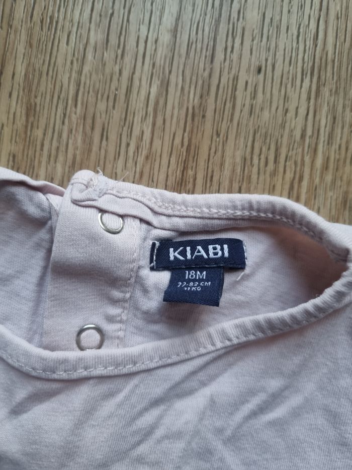 T-shirt rose pâle Kiabi - Détail cœur argenté - photo numéro 2