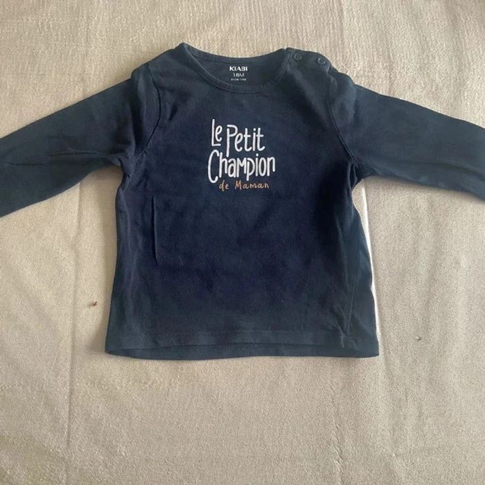 👕 T-shirt bleu Kiabi "Le Petit Champion" 👕