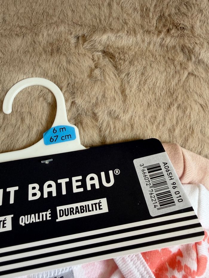 Lot de 3 bodies petit bateau manches courtes coton - photo numéro 7