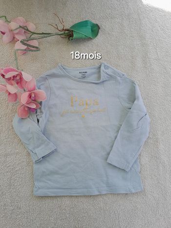 Tee-shirt papa je t'aime plus que tout 18 mois