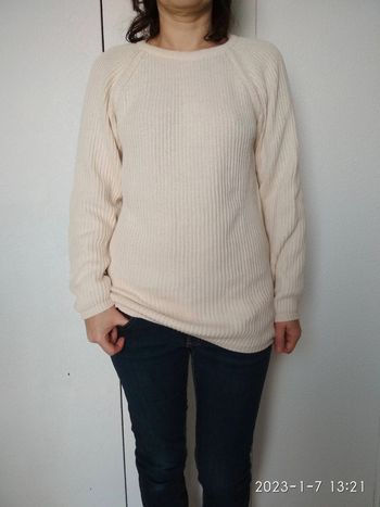 Pull mi-long vintage crème 36
