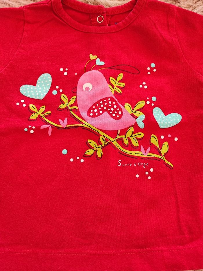 Tee shirt rose fushia sucre d'orge  6 mois - photo numéro 3