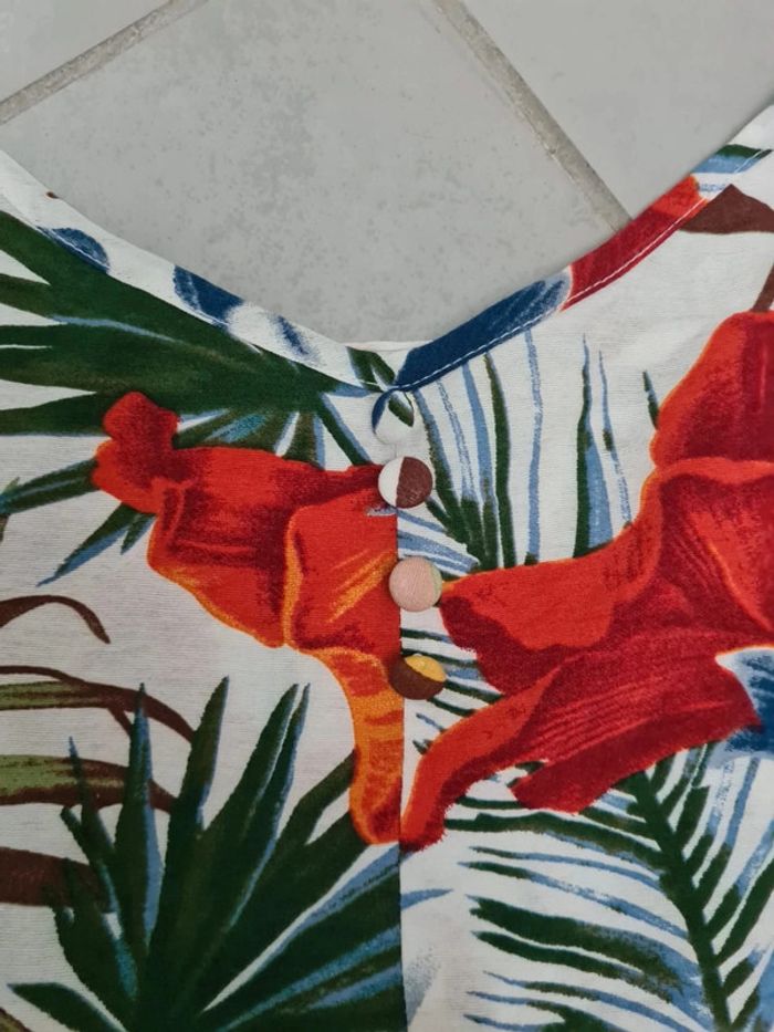 Top débardeur femme motif floral taille L - photo numéro 2